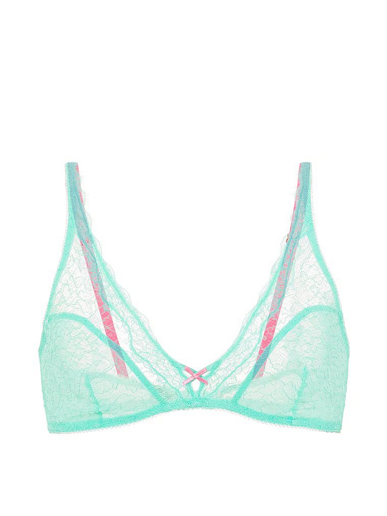 Biustonosz braletka koronkowy bez fiszbin Tease. Produkt ma kolor niebieski i pochodzi z kolekcji Victoria's Secret. 