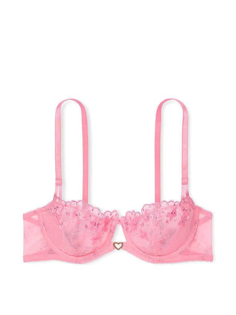 Na zdjęciu na białym tle widoczny jest biustonosz nieusztywniany balkonetka Wicked Pretty Petals. Produkt ma kolor różowy i pochodzi z kolekcji Dream Angels.