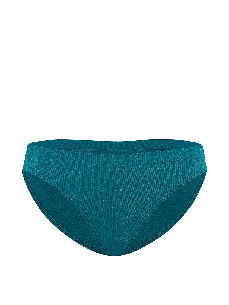 Majtki z błyszczącego materiału Shimmer Bikini. Produkt ma kolor niebieski i pochodzi z kolekcji Seamless. 