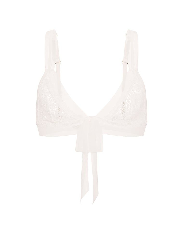 Biustonosz braletka z koronki i siateczki Lace Mesh. Produkt ma kolor biały i pochodzi z kolekcji Dream Angels. 