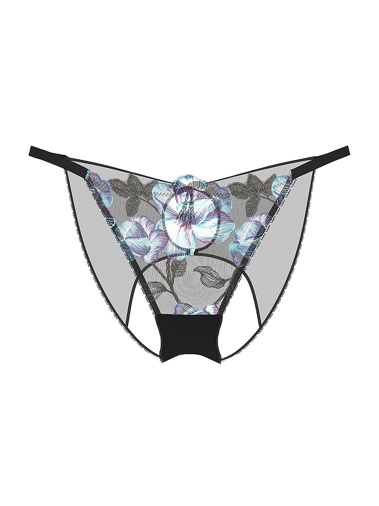 Majtki z otwartym tyłem Electric Orchid Bikini. Produkt jest wzorzysty i pochodzi z kolekcji Body by Victoria. 