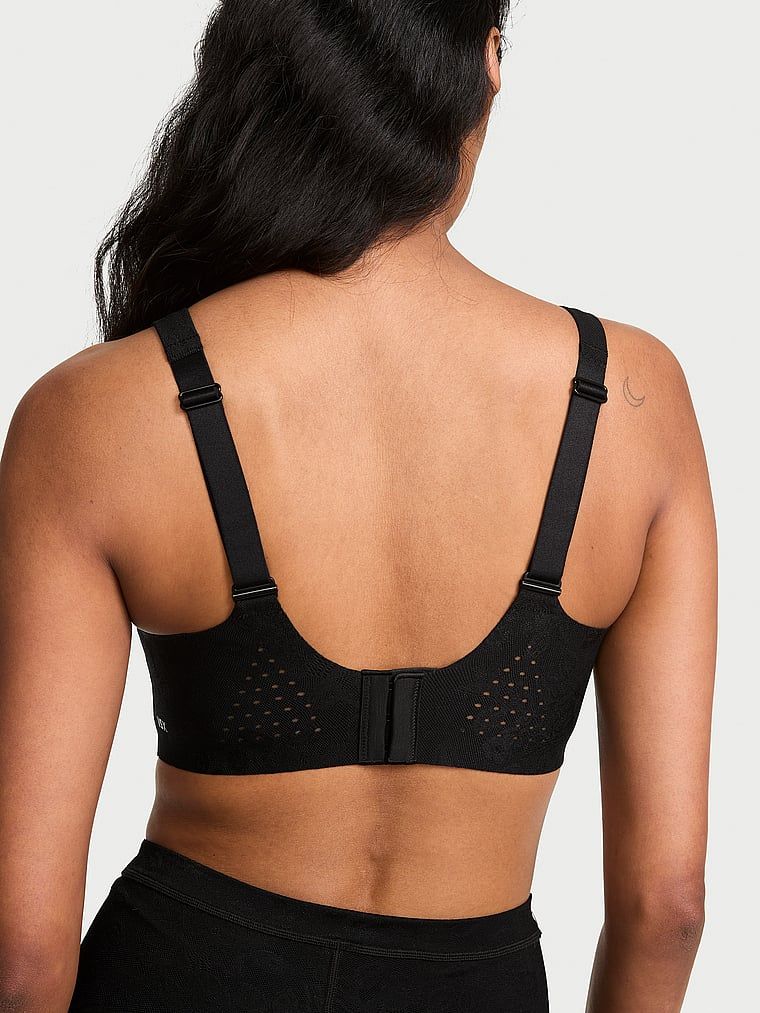 Biustonosz sportowy koronkowy VSX Featherweight. Produkt ma kolor czarny i pochodzi z kolekcji VSX. 