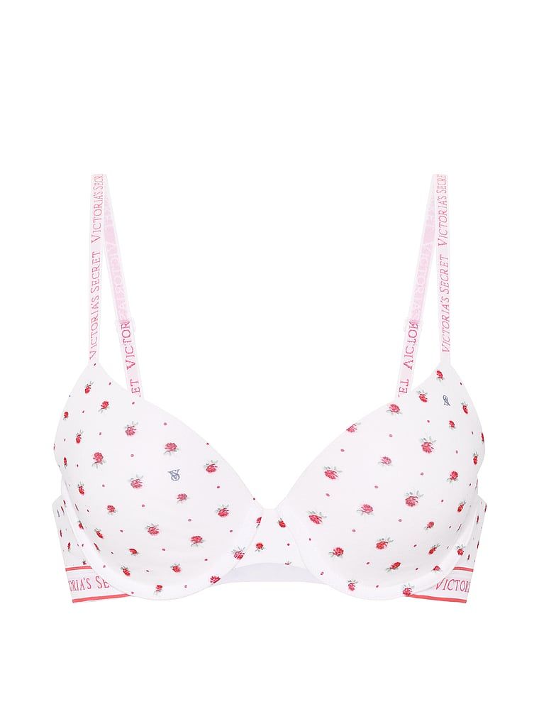 Biustonosz push-up bawełniany Perfect Shape. Produkt ma kolor kwiatowy i pochodzi z kolekcji T-shirt. 