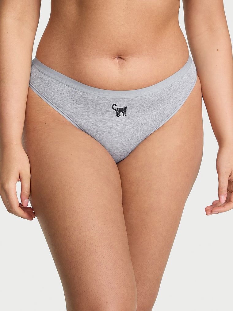 Majtki bawełniane Bikini. Produkt ma kolor szary i pochodzi z kolekcji Victoria's Secret. 