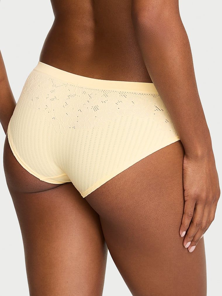 Majtki Floral Rib Hiphugger. Produkt ma kolor żółty i pochodzi z kolekcji Seamless. 