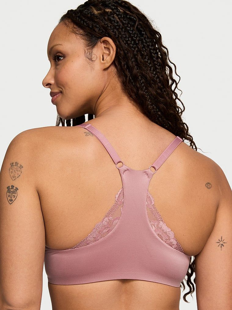 Biustonosz push-up zapinany z przodu Racerback. Produkt ma kolor różowy i pochodzi z kolekcji Body by Victoria. 