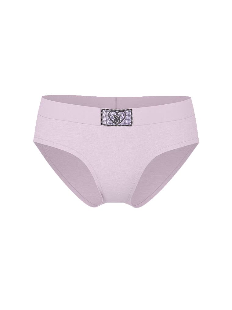 Majtki bawełniane z błyszczącym logo Heart Shine Patch Hiphugger. Produkt ma kolor fioletowy i pochodzi z kolekcji Cotton. 