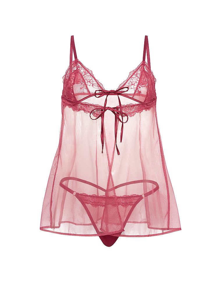 Halka i stringi Sheer Rose Babydoll. Produkt ma kolor fioletowy i pochodzi z kolekcji Very Sexy. 