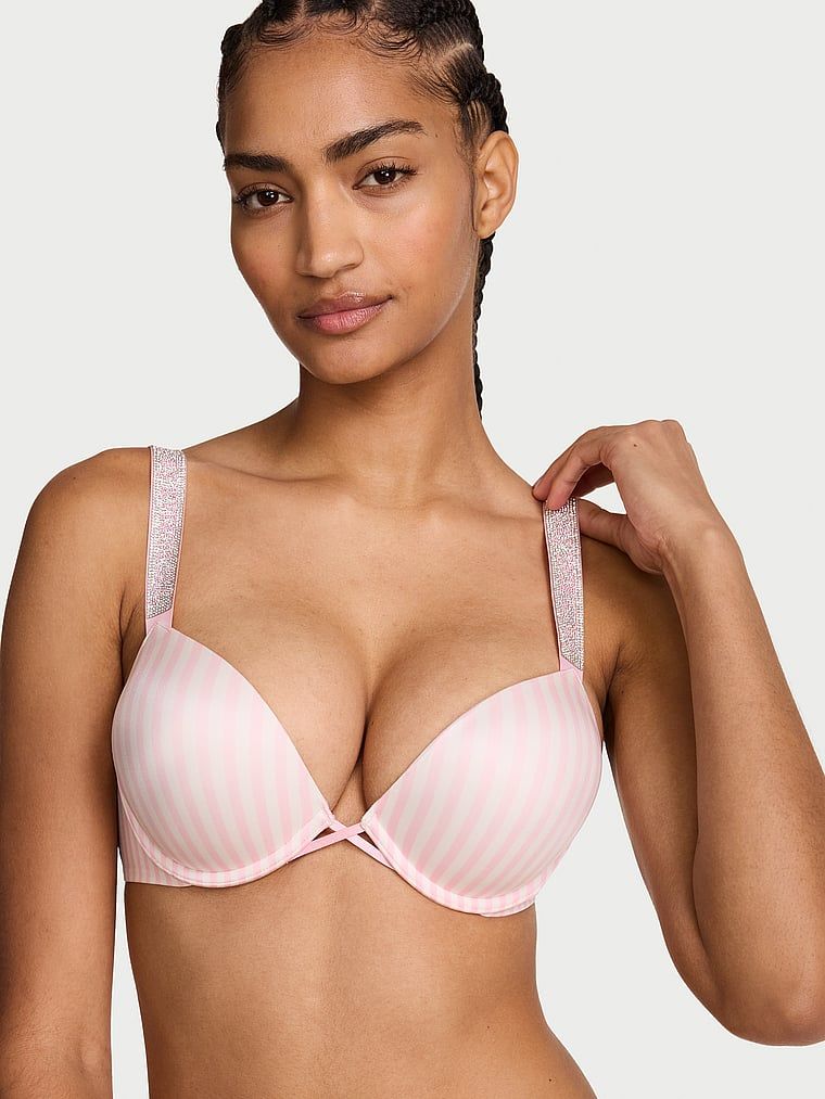 Very Sexy Biustonosz push-up powiększający o 2 rozmiary Bombshell Shine Strap