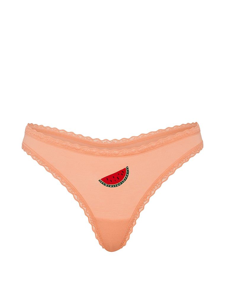 Stringi bawełniane z koronką na krawędziach Lace-Waist. Produkt ma kolor wielokolorowy i pochodzi z kolekcji Lace Trim. 