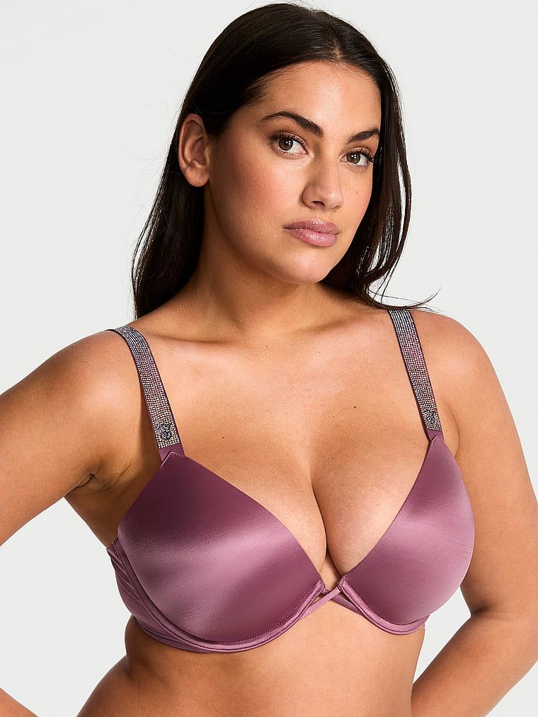 Very Sexy Biustonosz lekko usztywniany z błyszczącymi ramiączkami Shine Strap Smooth Demi