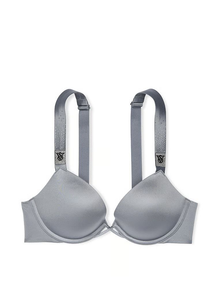 Biustonosz push-up z błyszczącymi paseczkami Scattered Shine Strap. Produkt ma kolor szary i pochodzi z kolekcji Very Sexy. 