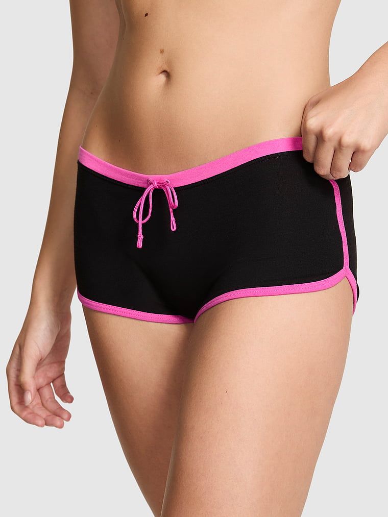 PINK Bawełniane majtki Dorm Boyshort