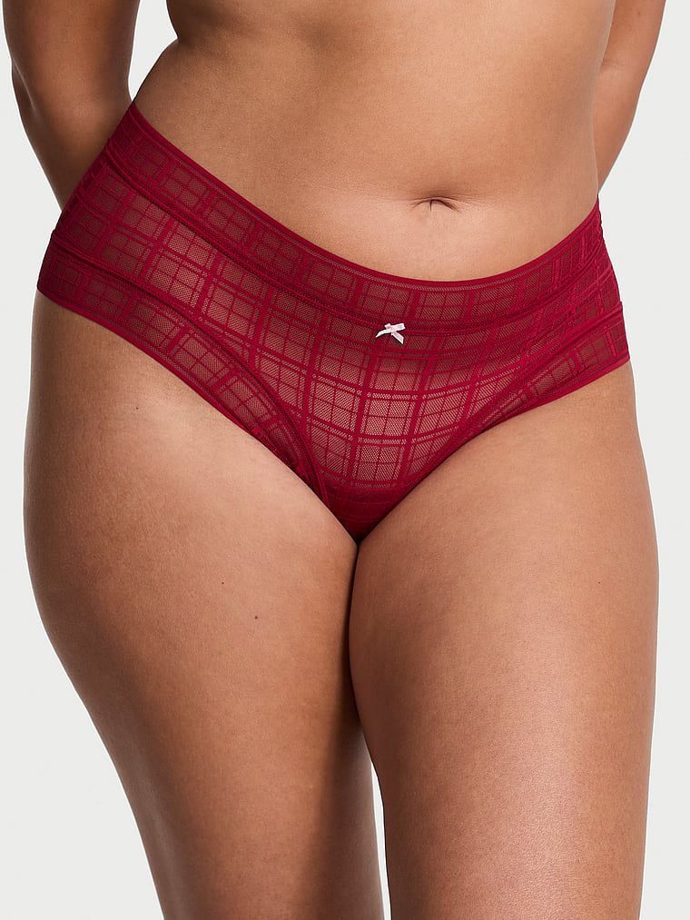 Majtki z motywem kratki Plaid Lace Cheeky. Produkt ma kolor czerwony i pochodzi z kolekcji Lacie. 