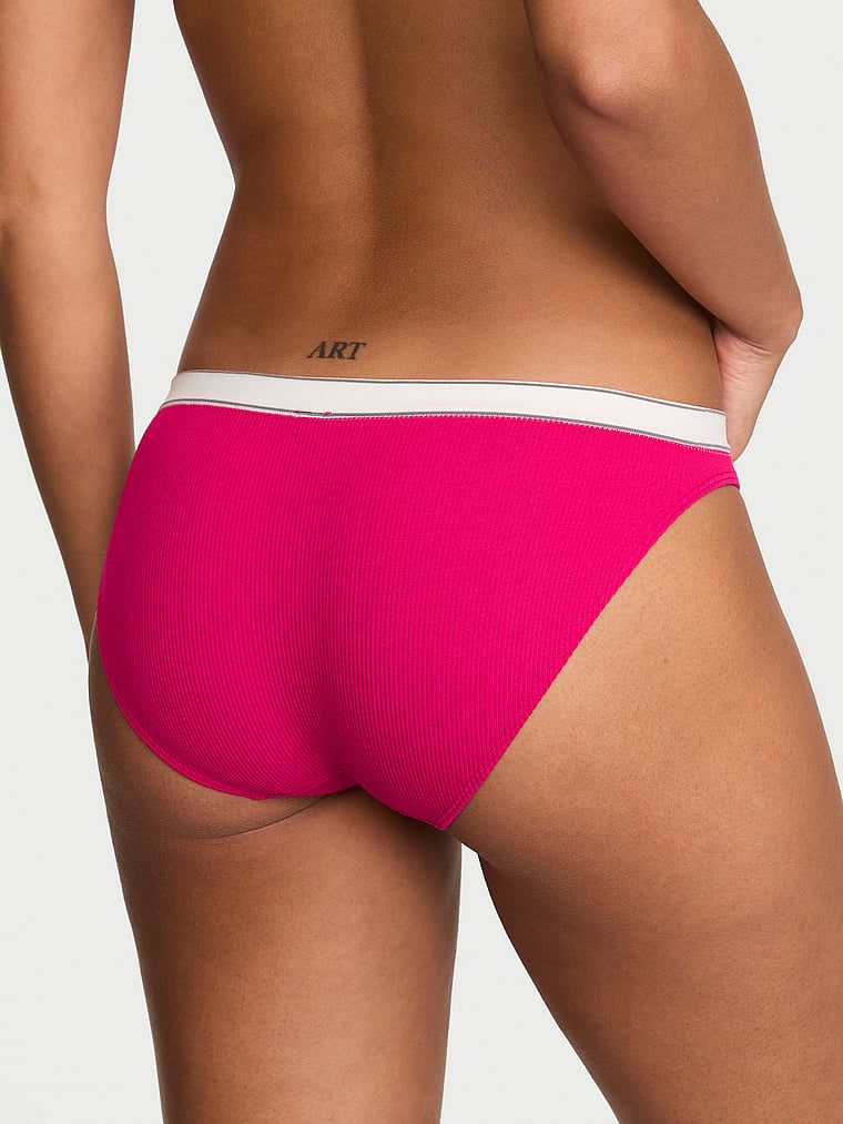 Majtki prążkowane z logo Seamless Rib Bikini. Produkt ma kolor wzorzysty i pochodzi z kolekcji Seamless. 