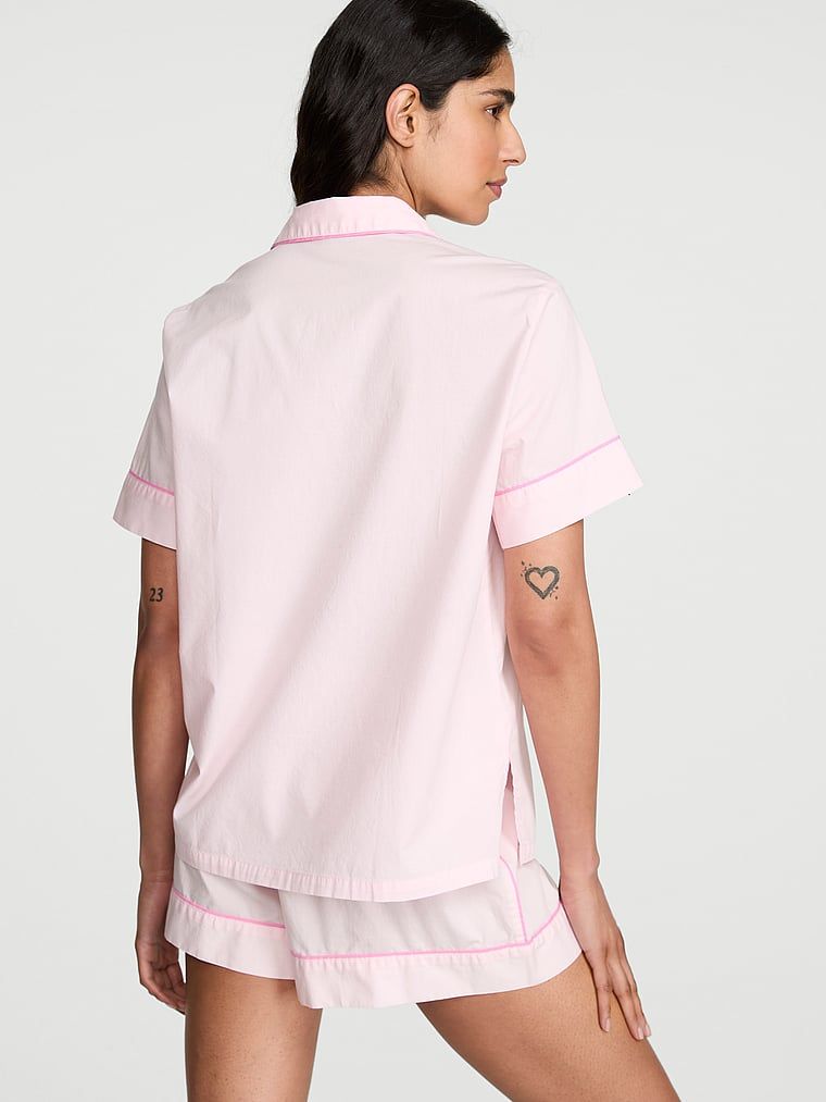 Piżama bawełniana z szortami Heritage. Produkt ma kolor różowy i pochodzi z kolekcji Victoria's Secret. 