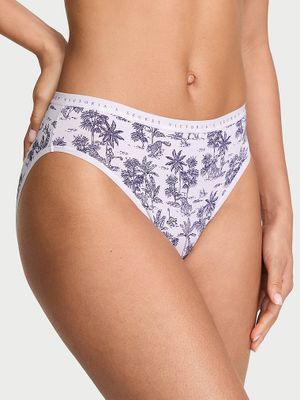 Victoria's Secret Majtki bawełniane figi z wysoko wyciętymi nogawkami High-Leg Brief