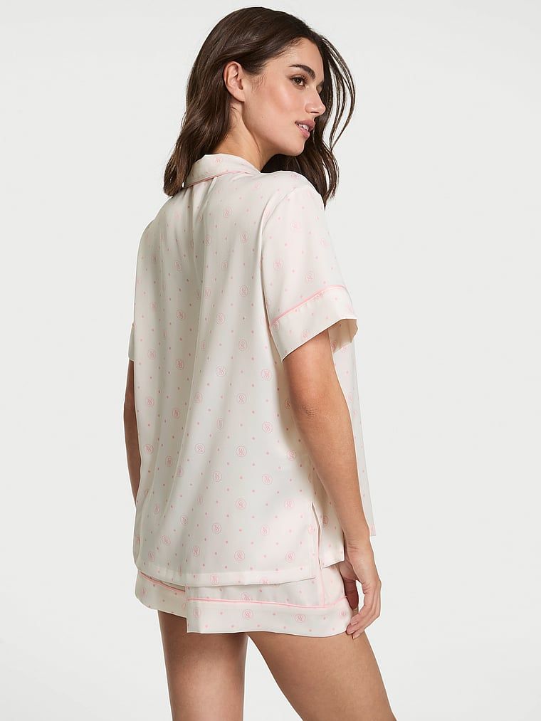 Victoria's Secret Piżama satynowa błyszcząca z szortami Glazed Satin