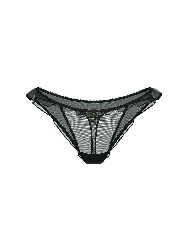Stringi z falbanką z dzwoneczkami Jingle Belle. Produkt ma kolor zielony i pochodzi z kolekcji Very Sexy. 