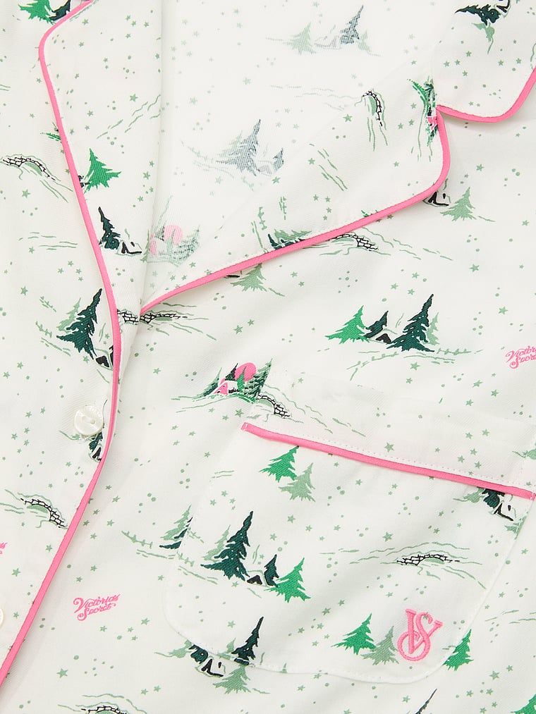 Flanelowa piżama z długimi spodniami. Produkt jest wzorzysty i pochodzi z kolekcji Victoria's Secret. 