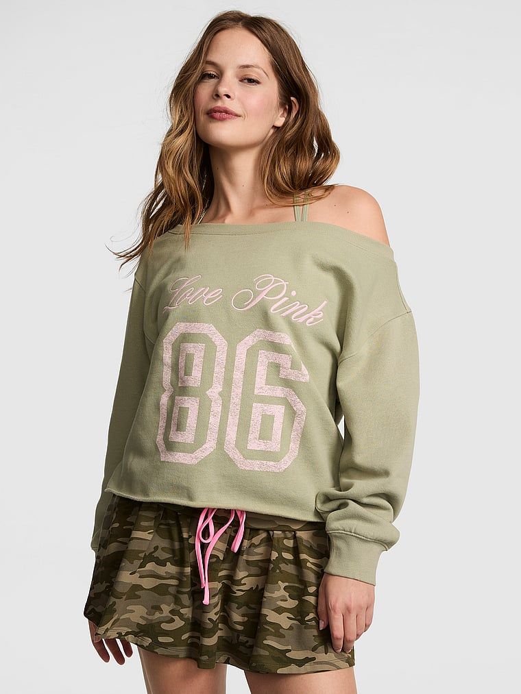 Prążkowana bluza z odkrytymi ramionami Campus Fleece