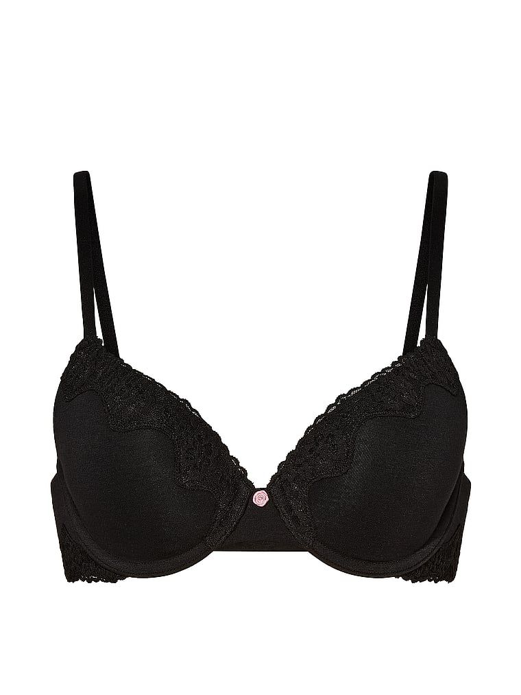 Biustonosz push-up bawełniany Perfect Shape. Produkt ma kolor czarny i pochodzi z kolekcji T-shirt. 