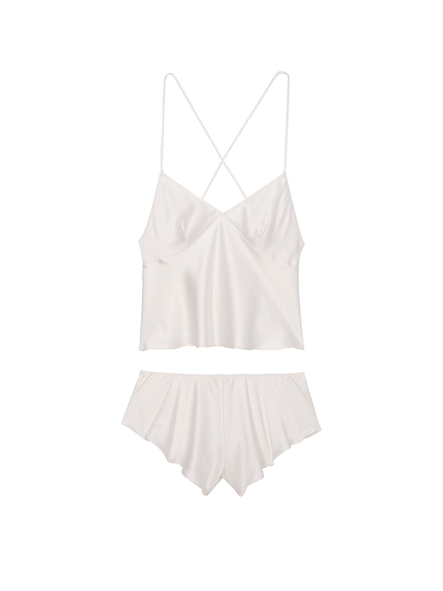 Victoria's Secret Satynowy zestaw do spania odsłaniający plecy Open-Back Cami Set