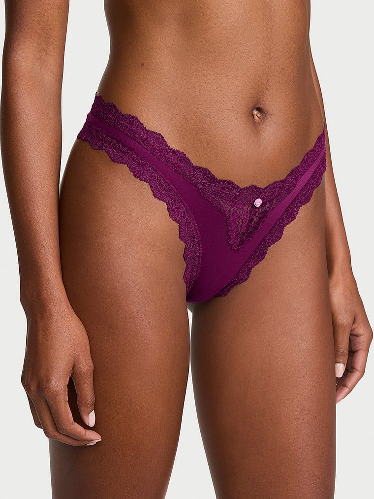 Dream Angels Majtki brazyliany z koronką Lace Trim Brazilian