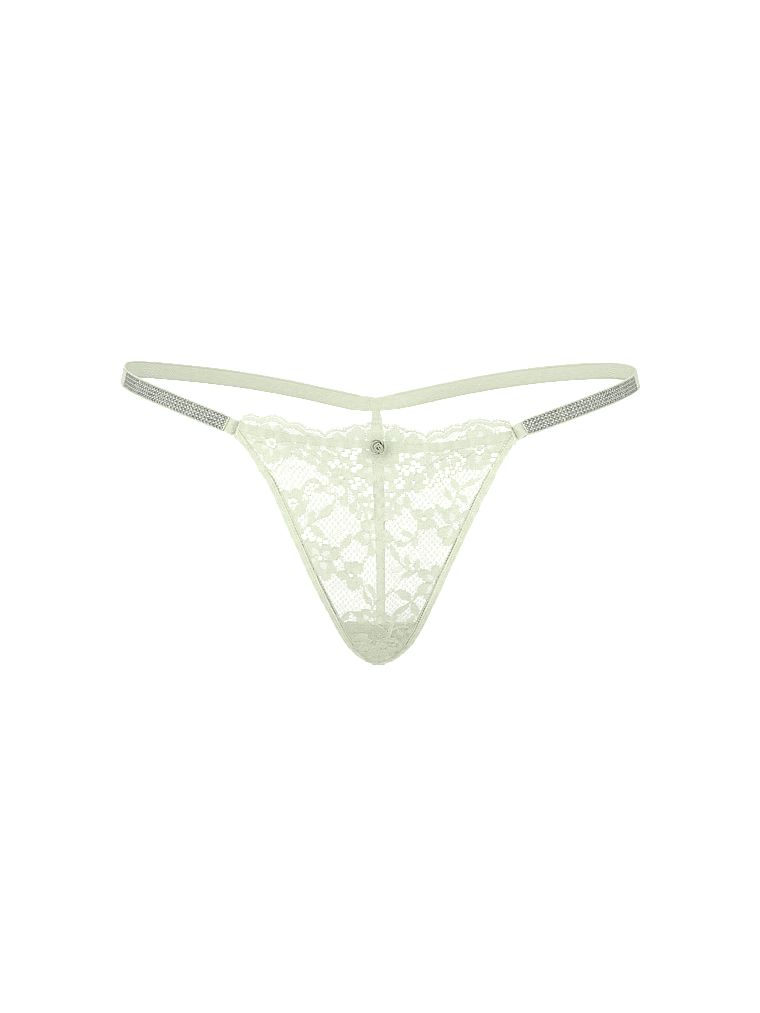 Stringi koronkowe z błyszczącymi paseczkami Twinkle Silver. Produkt jest wzorzysty i pochodzi z kolekcji Dream Angels. 