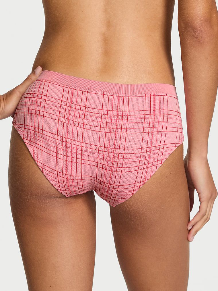 Majtki bezszwowe Shimmer Plaid Hiphugger. Produkt jest wzorzysty i pochodzi z kolekcji Seamless. 