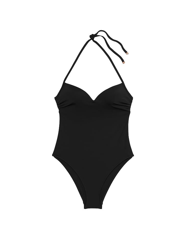 Strój kąpielowy jednoczęściowy z push-upem Essential. Produkt ma kolor czarny i pochodzi z kolekcji Victoria's Secret Swim. 