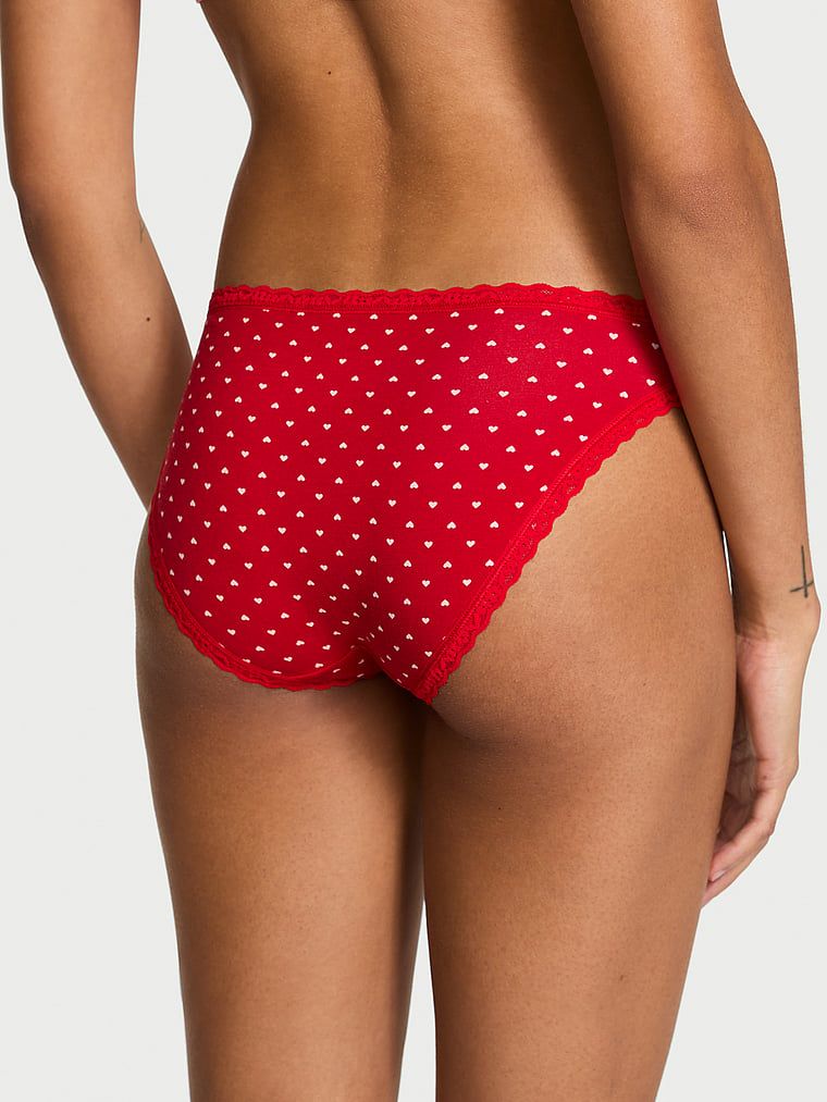 Majtki bawełniane z koronką Lace-Trim Bikini. Produkt jest wzorzysty i pochodzi z kolekcji Lace Trim. 