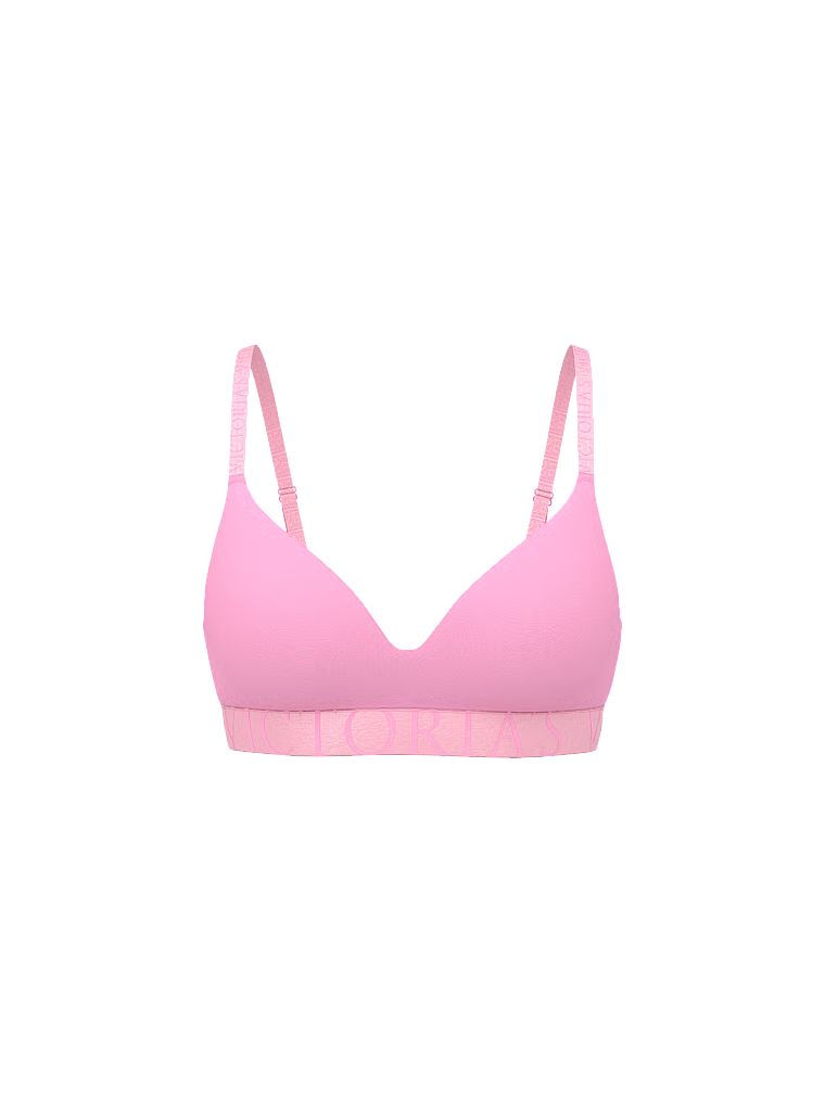 Biustonosz lekko usztywniany bawełniany bez fiszbin Exploded Logo. Produkt ma kolor różowy i pochodzi z kolekcji T-shirt. 