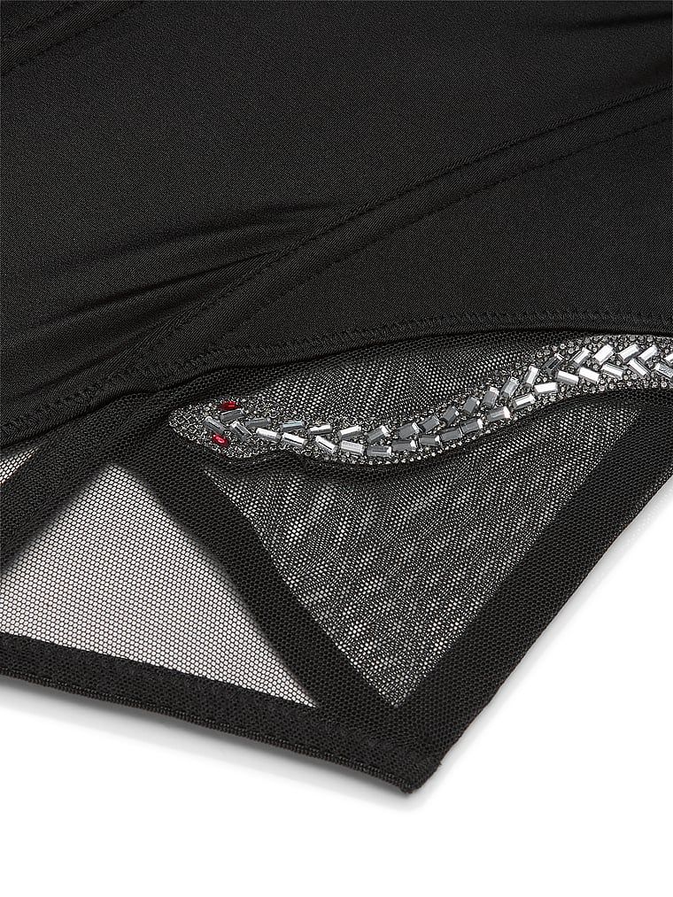 Top gorsetowy Snake Shine. Produkt ma kolor czarny i pochodzi z kolekcji Victoria's Secret. 