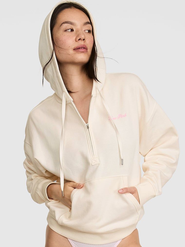 Bluza z kapturem i krótkim zamkiem Campus Fleece