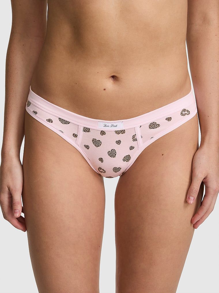 PINK Bawełniane stringi