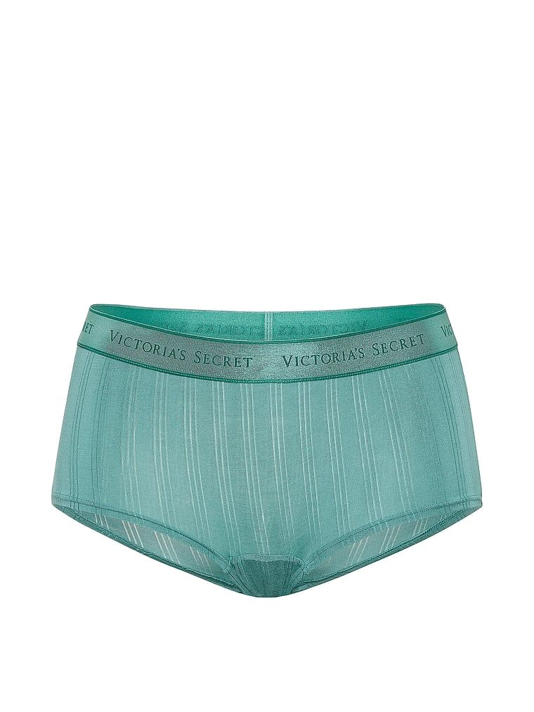 Majtki szorty z modalu Ultra-Fine Logo Boyshort. Produkt ma kolor niebieski i pochodzi z kolekcji Cotton. 