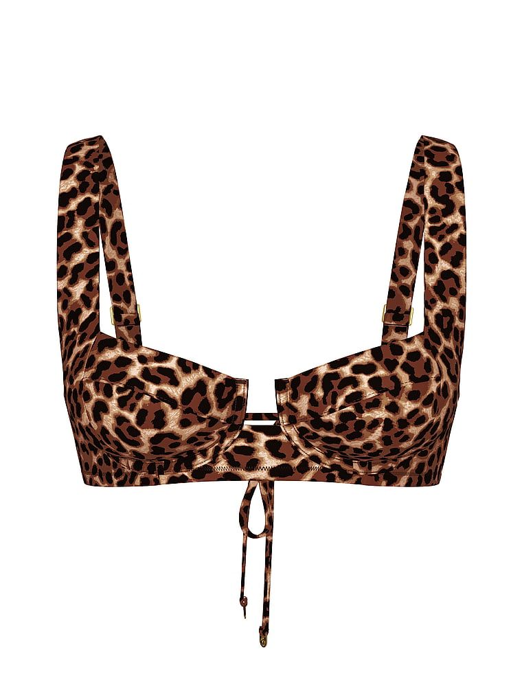 Góra od bikini z mocno zabudowanymi miseczkami Essential. Produkt jest wzorzysty i pochodzi z kolekcji Victoria's Secret Swim. 