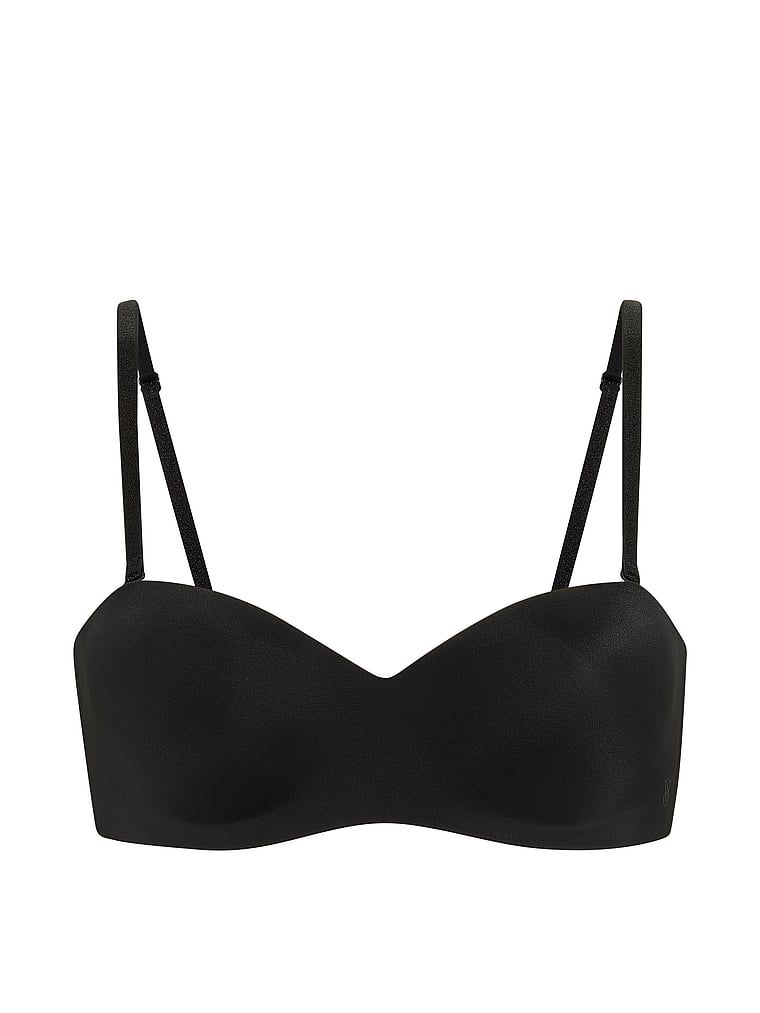 Biustonosz lekko usztywniany bez ramiączek Sweetheart Strapless. Produkt ma kolor czarny i pochodzi z kolekcji Invisible by Victoria's Secret. 