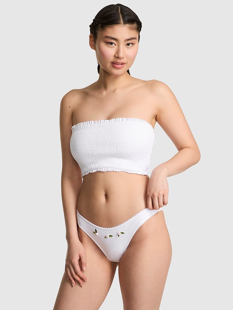 PINK Góra od bikini Iris z prążkowanej dzianiny