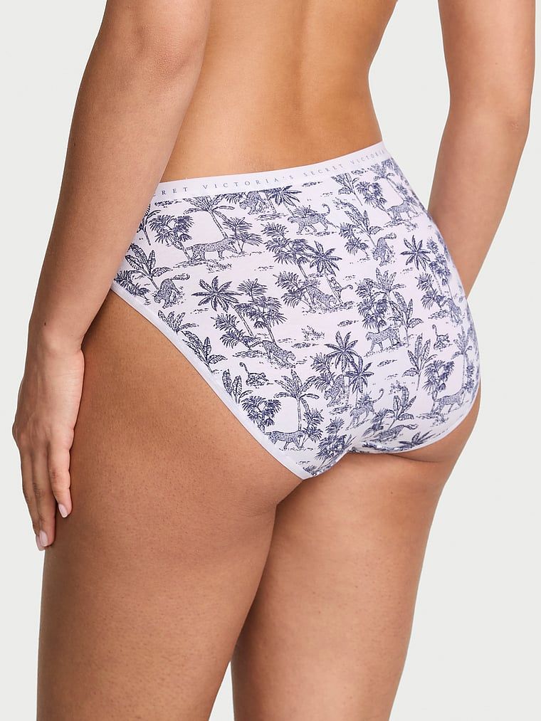 Victoria's Secret Majtki bawełniane figi z wysoko wyciętymi nogawkami High-Leg Brief