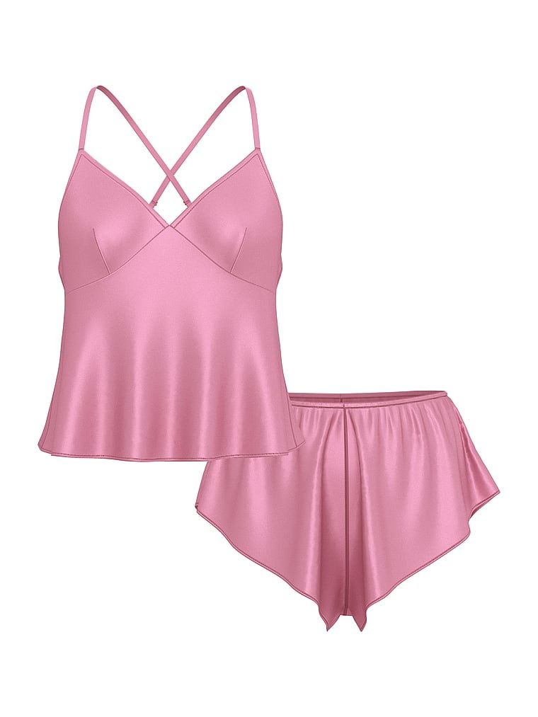 Victoria's Secret Satynowy zestaw do spania Cami Set