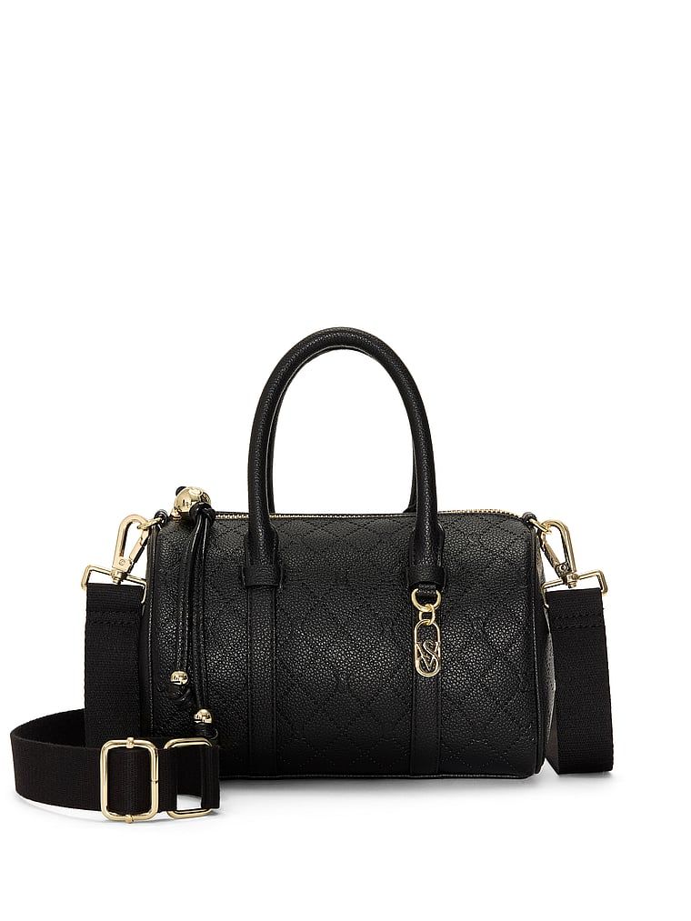 Black Debossed Mała torebka crossbody