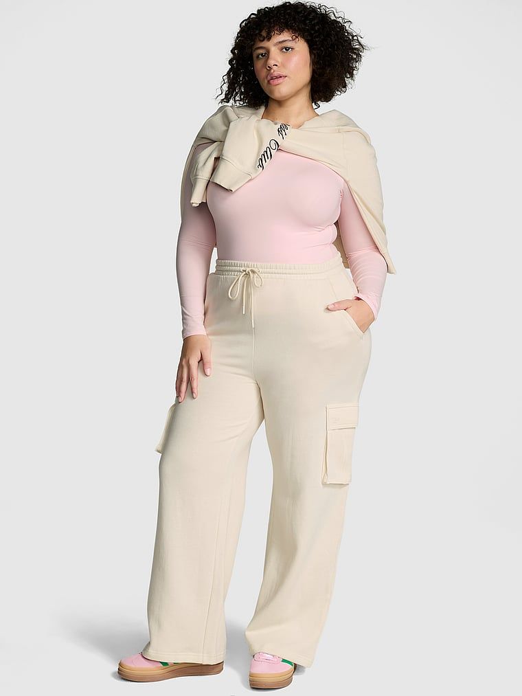 Spodnie dresowe z szeroką nogawką Cargo