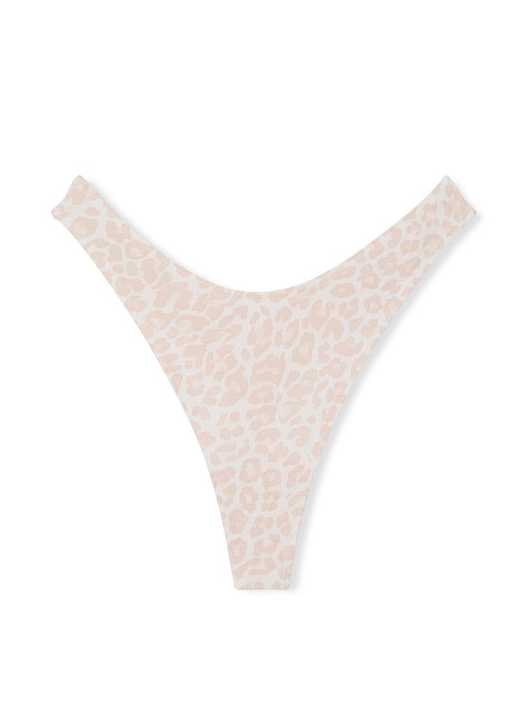 Stringi bawełniane High-Leg Scoop. Produkt jest wzorzysty i pochodzi z kolekcji Victoria's Secret. 