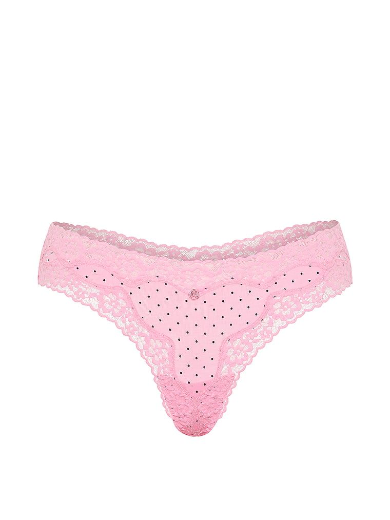 Stringi bawełniane z koronką Lace-Trim. Produkt ma kolor wzorzysty i pochodzi z kolekcji Lace Trim. 