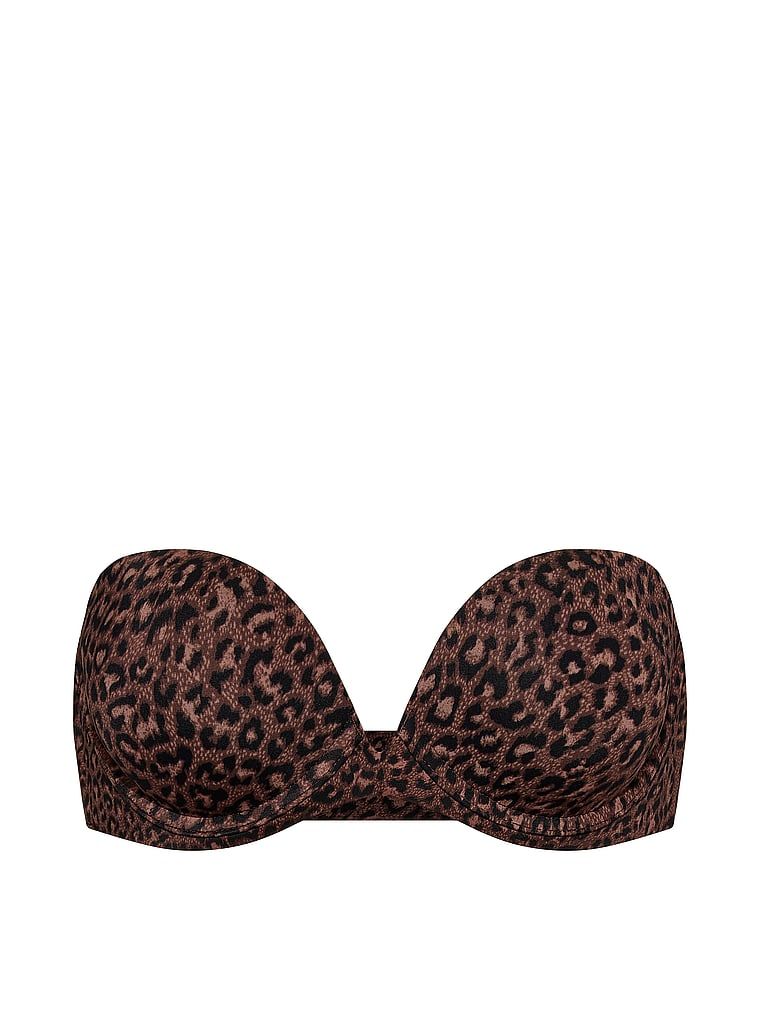 Biustonosz push-up bez ramiączek Strapless. Produkt jest wzorzysty i pochodzi z kolekcji Victoria's Secret Bare. 