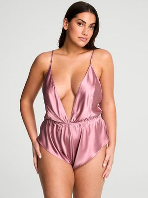 Victoria's Secret Kombinezon satynowy do spania Flutter Romper