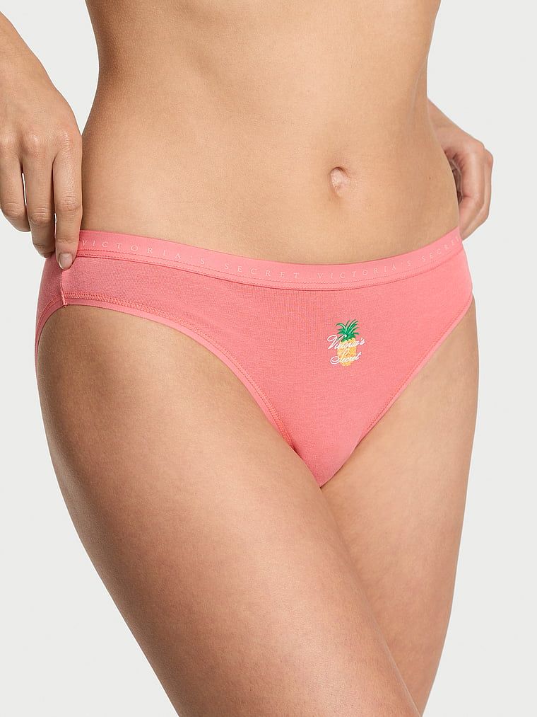 Majtki bawełniane Bikini. Produkt ma kolor pomarańczowy i pochodzi z kolekcji Victoria's Secret. 