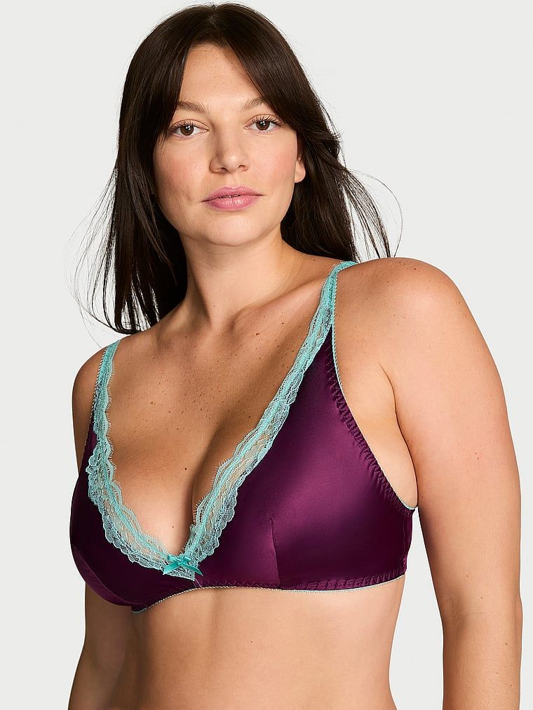Victoria's Secret Biustonosz nieusztywniany bez fiszbin satynowy Tease